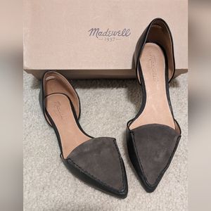 Madewell The Seamed Front Flat suede leather two toned